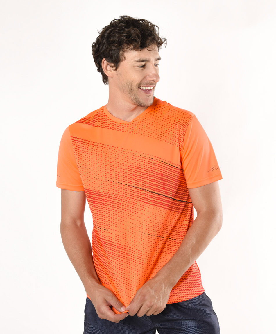 Polera deportiva hombre naranja
