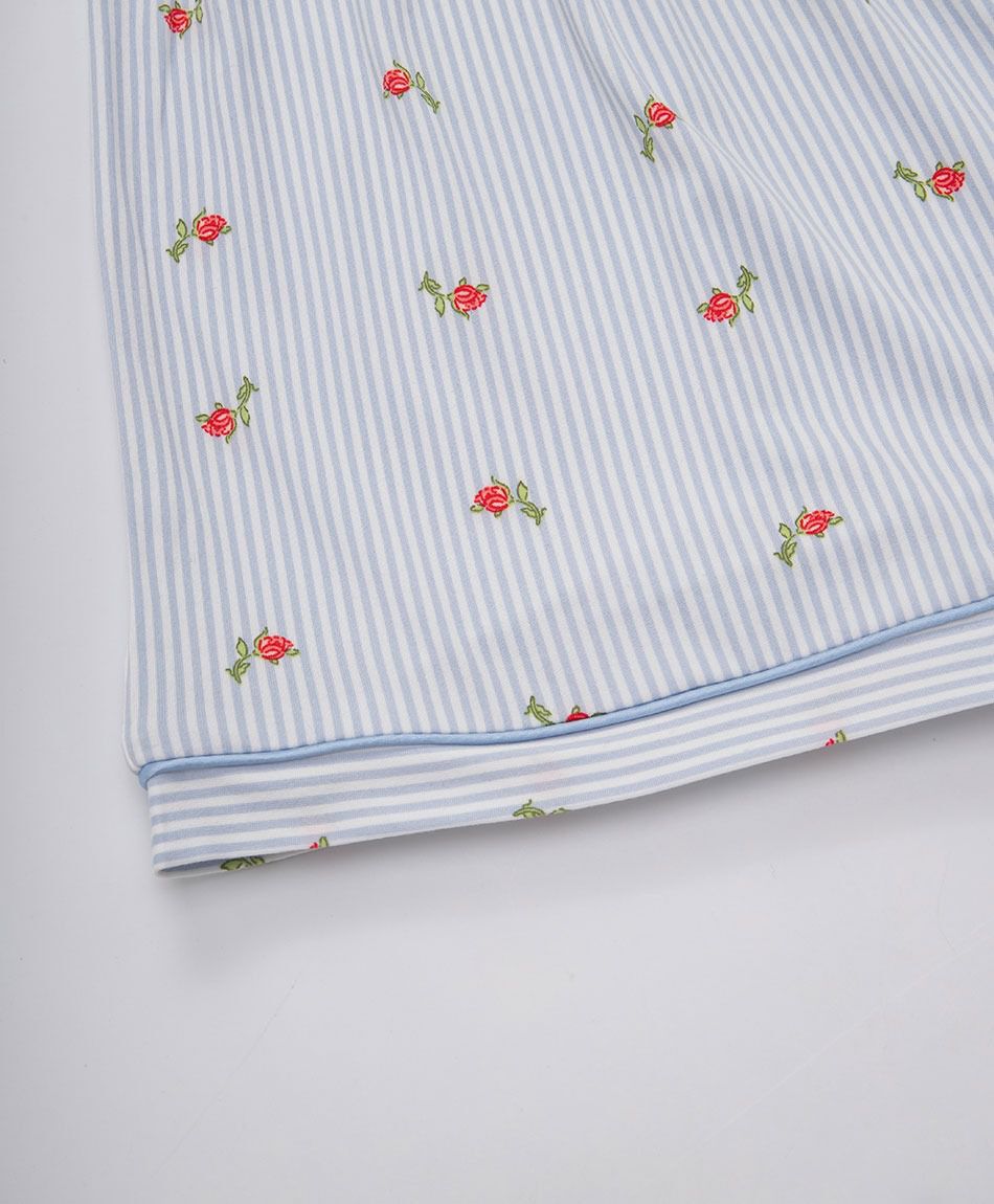 Pijama mujer camisero l&iacute;neas florcitas