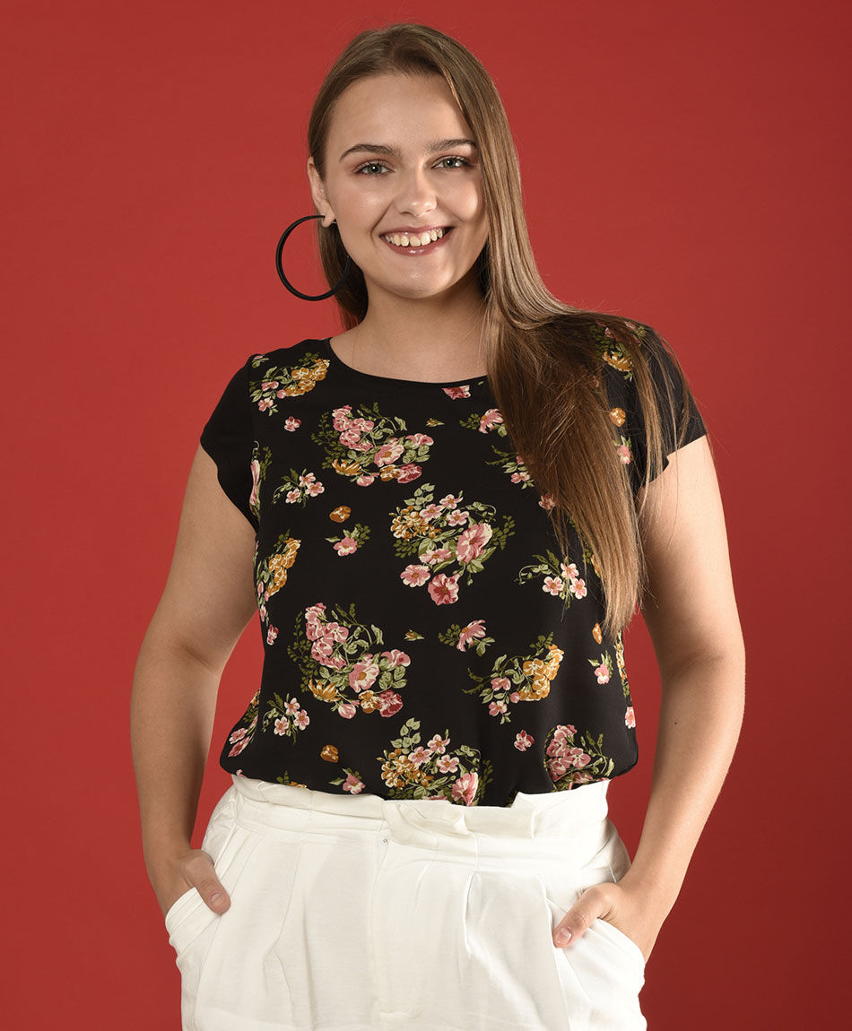 Polera estampada mixta