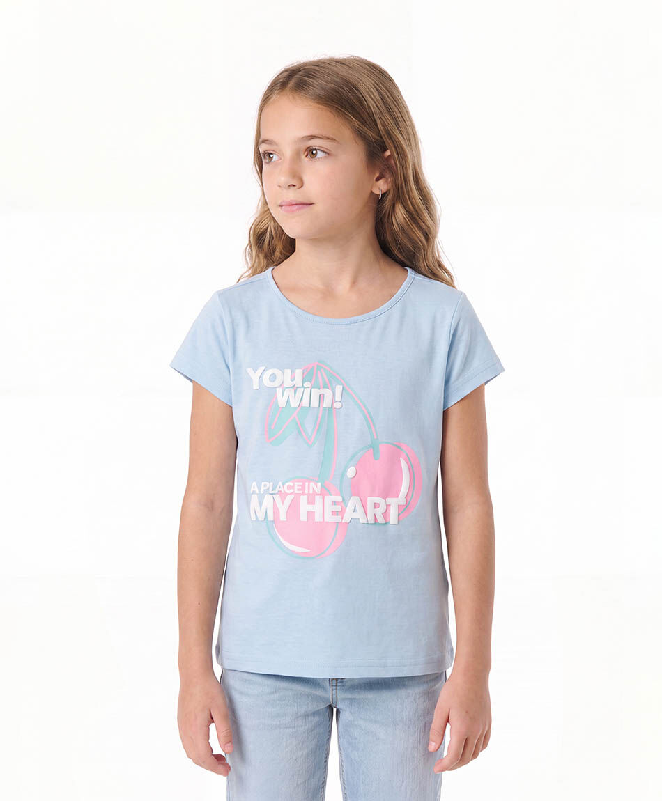 Remera nina frase cerezas