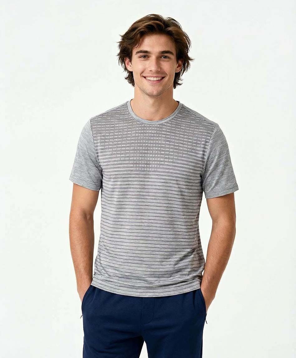 Remera deportiva hombre contraste gris