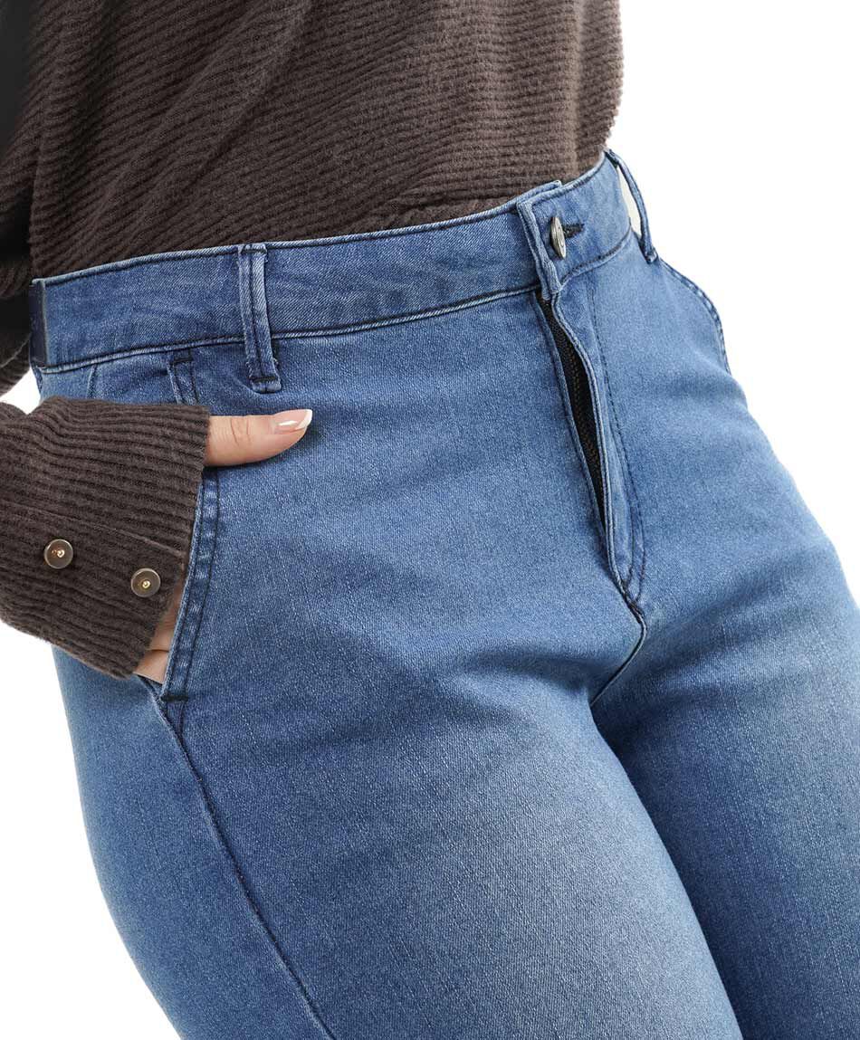 Jeans mujer bolsillo lateral wide