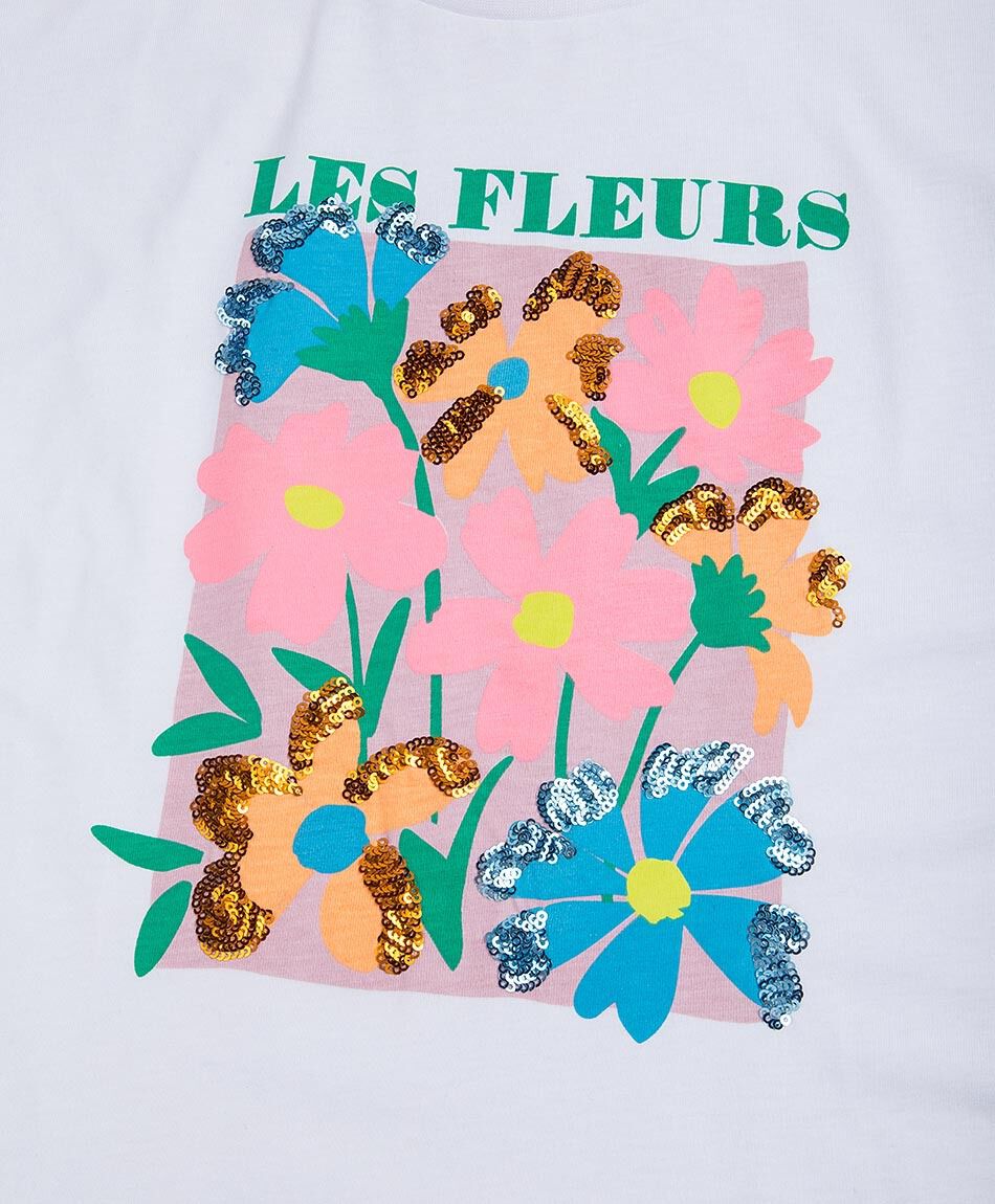 Remera ni&ntilde;a flores