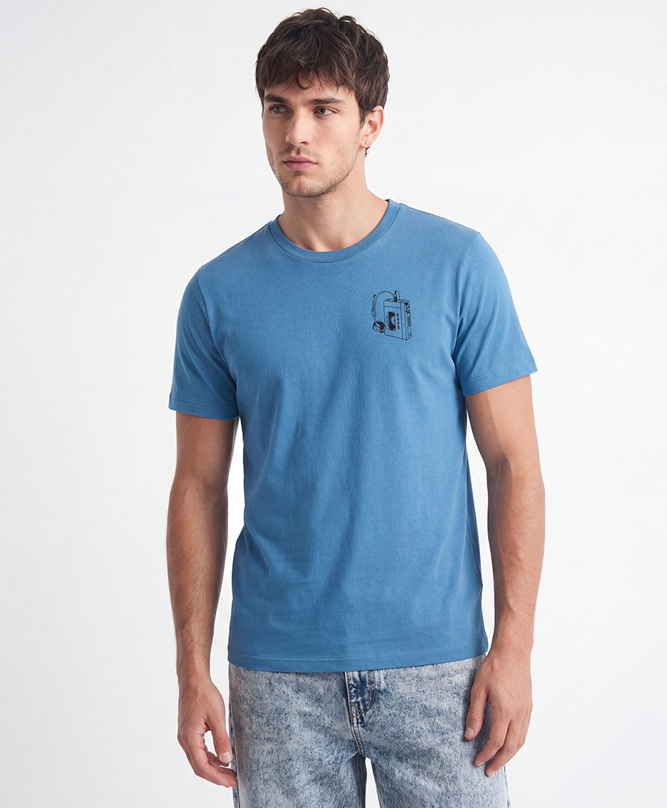 Remera hombre doble estampado simple pleasures