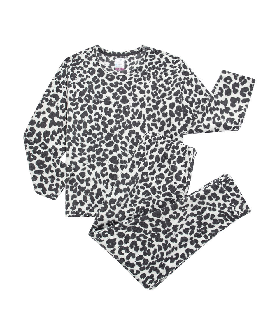 Pijama mujer animal print black and white