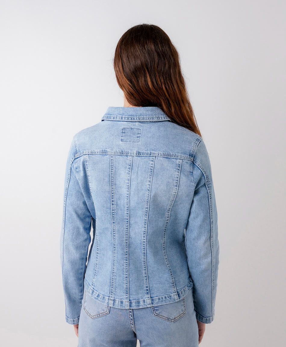 Campera mujer denim entallada