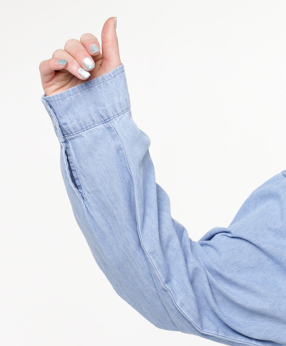 Camisa mujer denim bolsillos