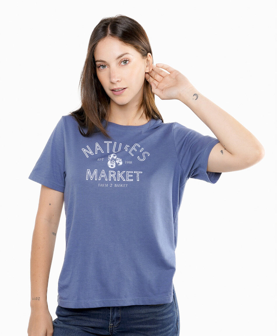 Remera mujer estampada natures