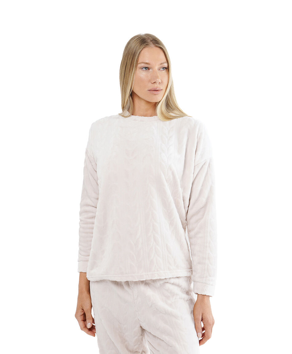 Pijama mujer hojas jacquard