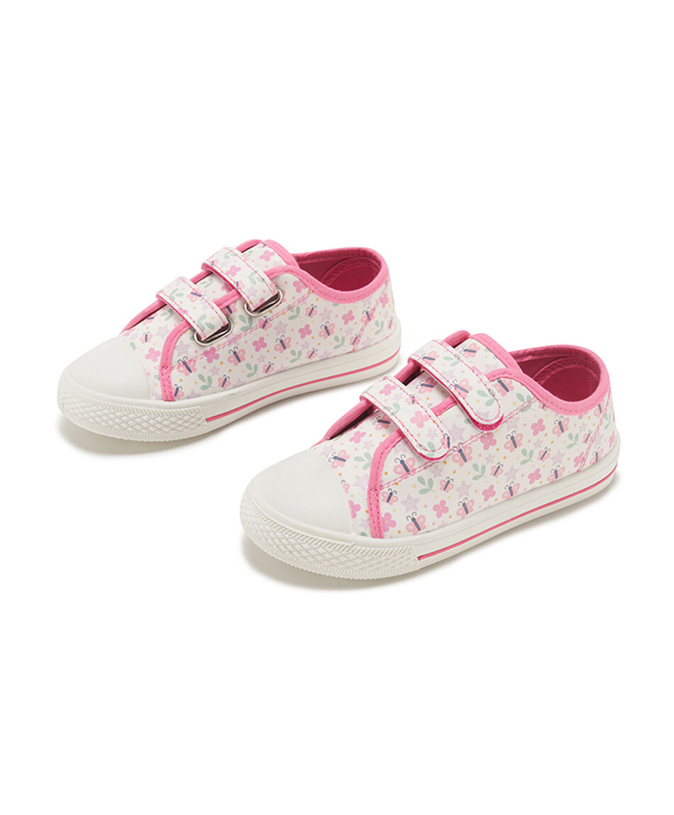 Zapatilla infantil (24 a 29) mariposas rosada