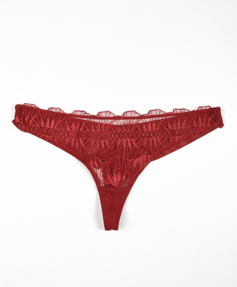 Tanga mujer encajes rojo