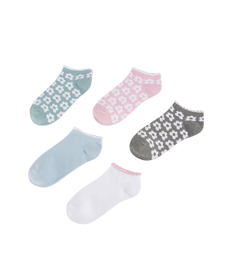 Pack 5 medias mujer floreados
