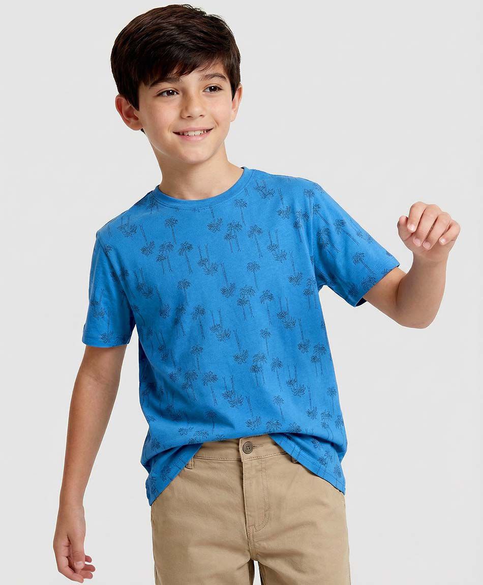 Remera ni&ntilde;o dibujos palmeras