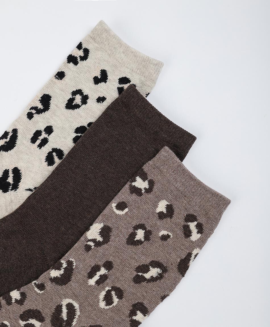 Pack 3 medias mujer animal print medium