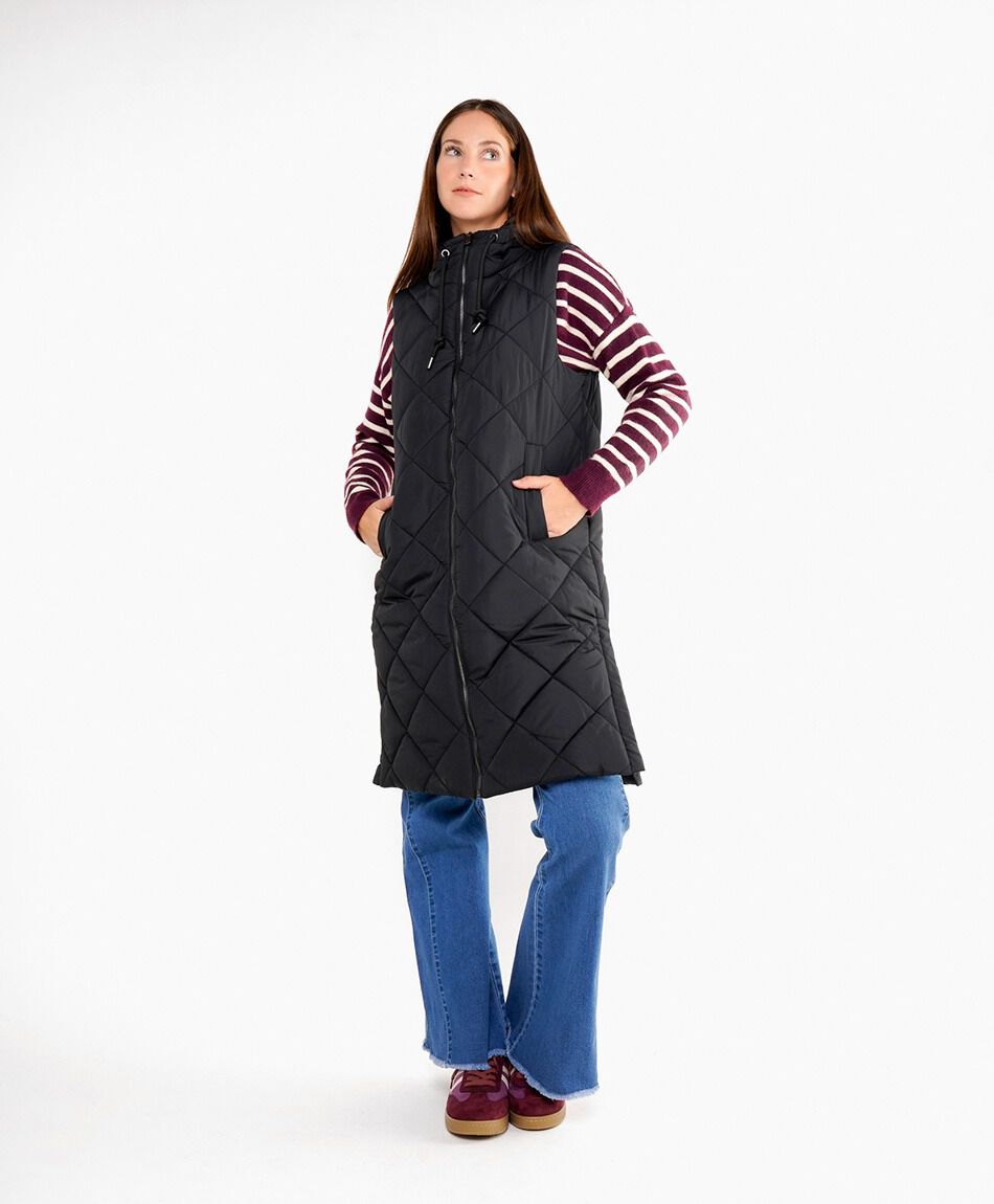 Parka mujer larga sin mangas