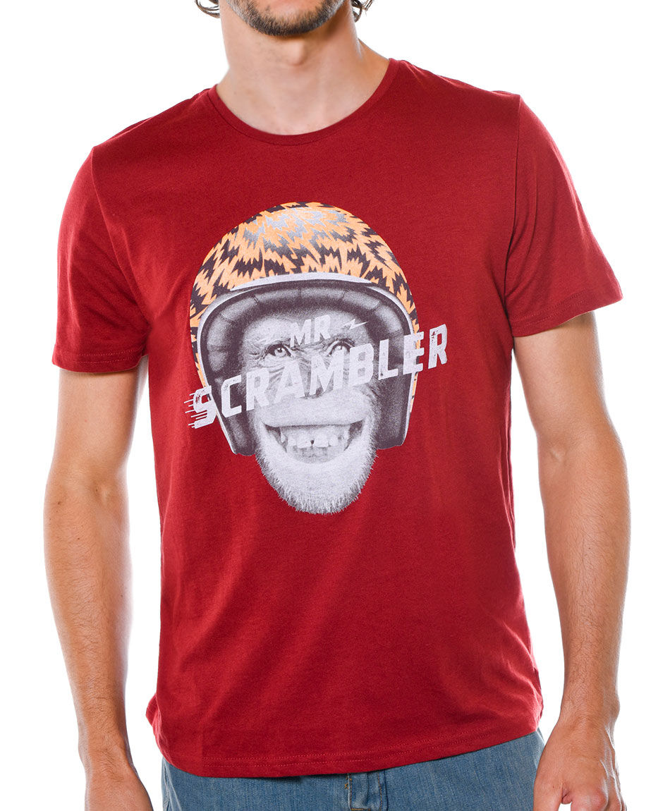 Polera estampada cuello redondo