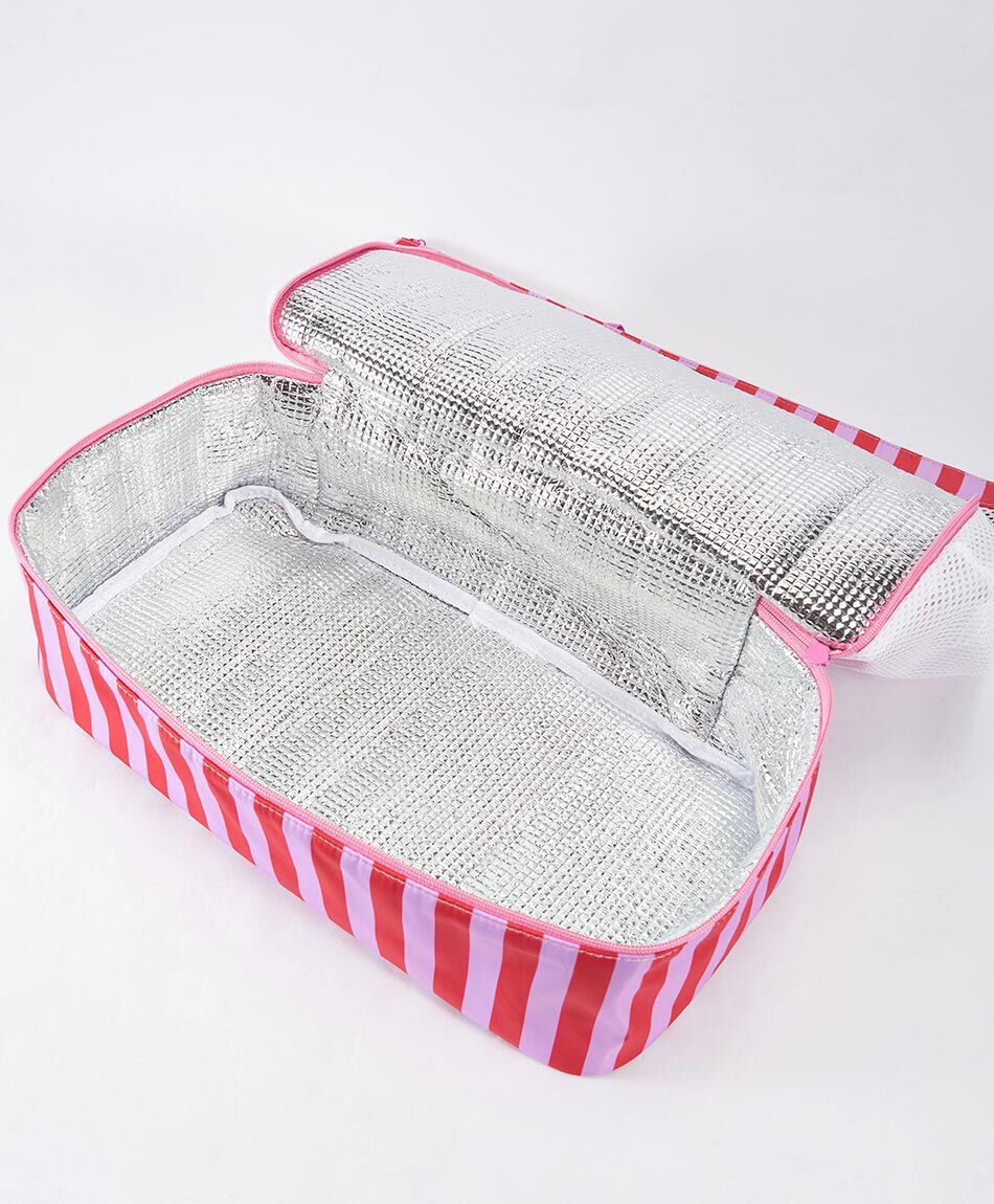 Bolso mujer cooler l&iacute;neas rosado