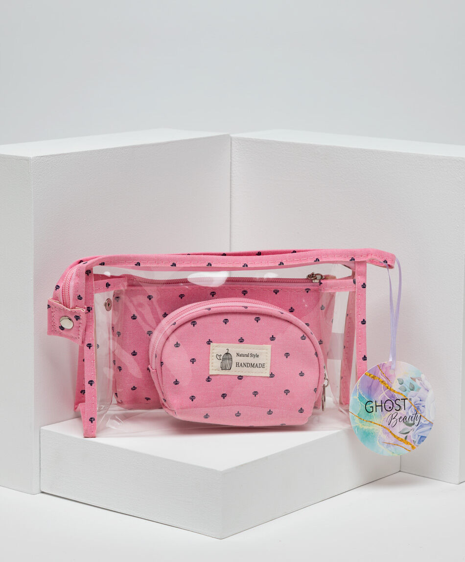 Set 3 cosmetiqueros rosados