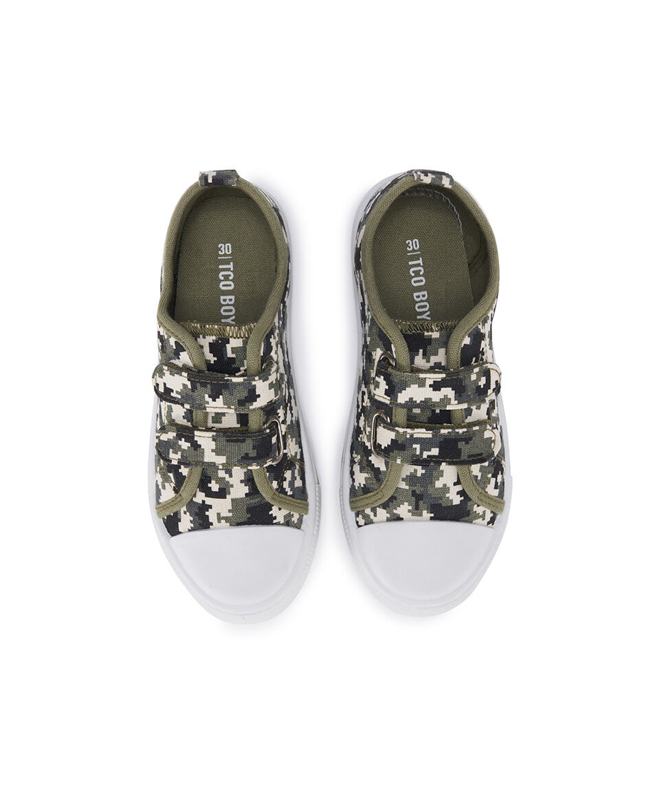 Zapatilla infantil (26 a 31) lona camuflaje