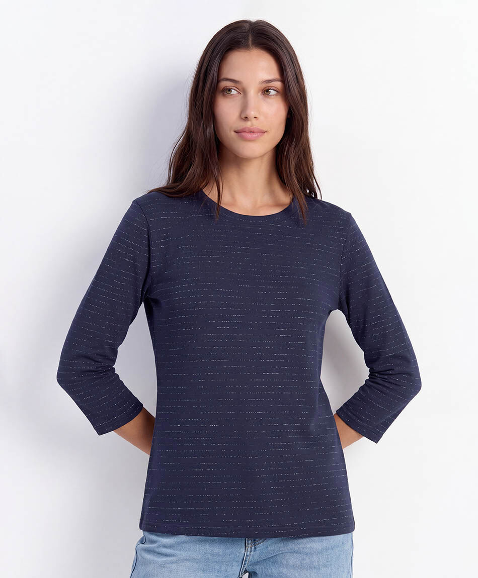 Remera mujer rayas lurex