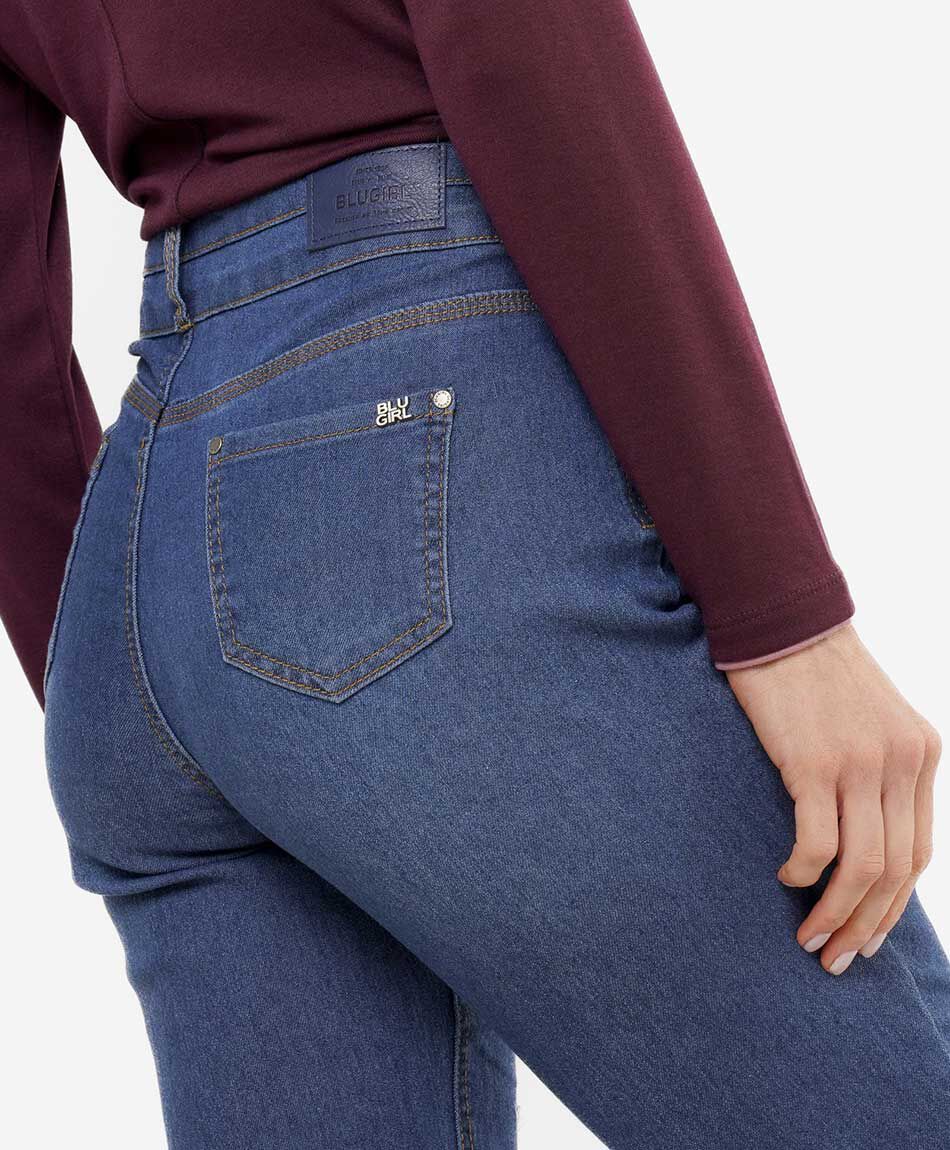 Jeans mujer pretina doble skinny fit