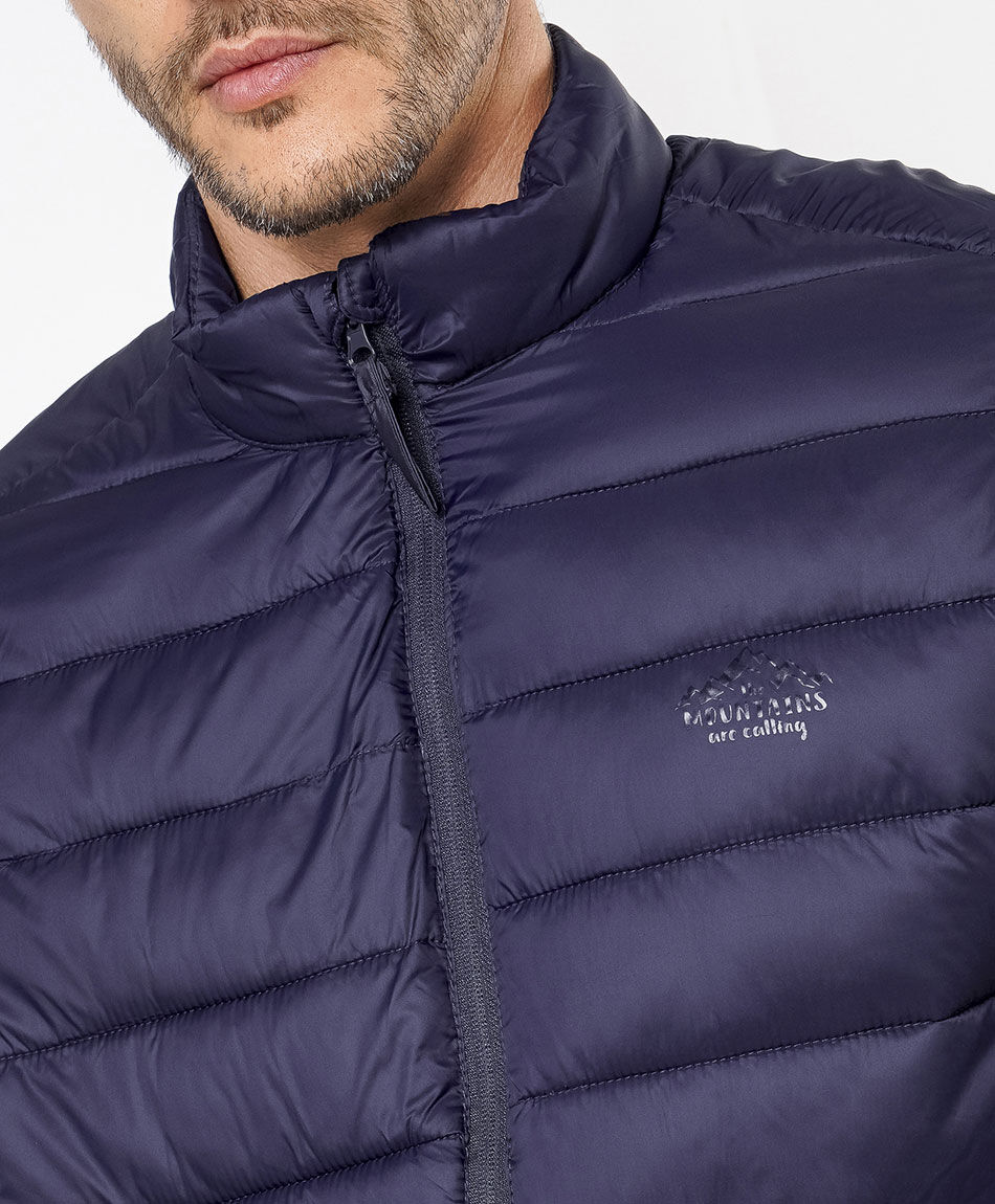 Parka hombre sin gorro azul