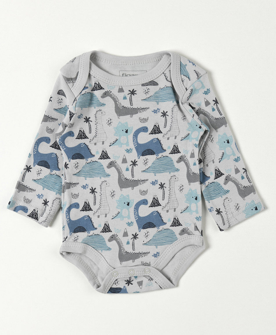 Pack 2 bodies beb&eacute; dinosaurios manga larga