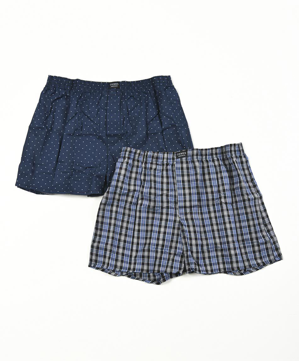Pack 2 boxer hombre cuadros y puntos