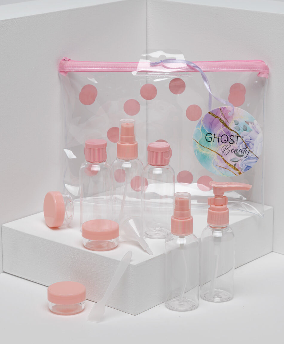 Set botellas de viaje + estuche