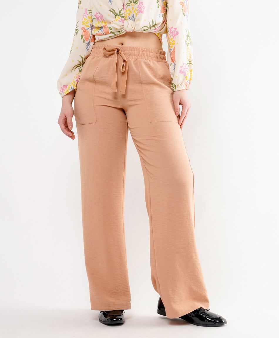 Pantal&oacute;n Wide Leg con Cintura El&aacute;stica