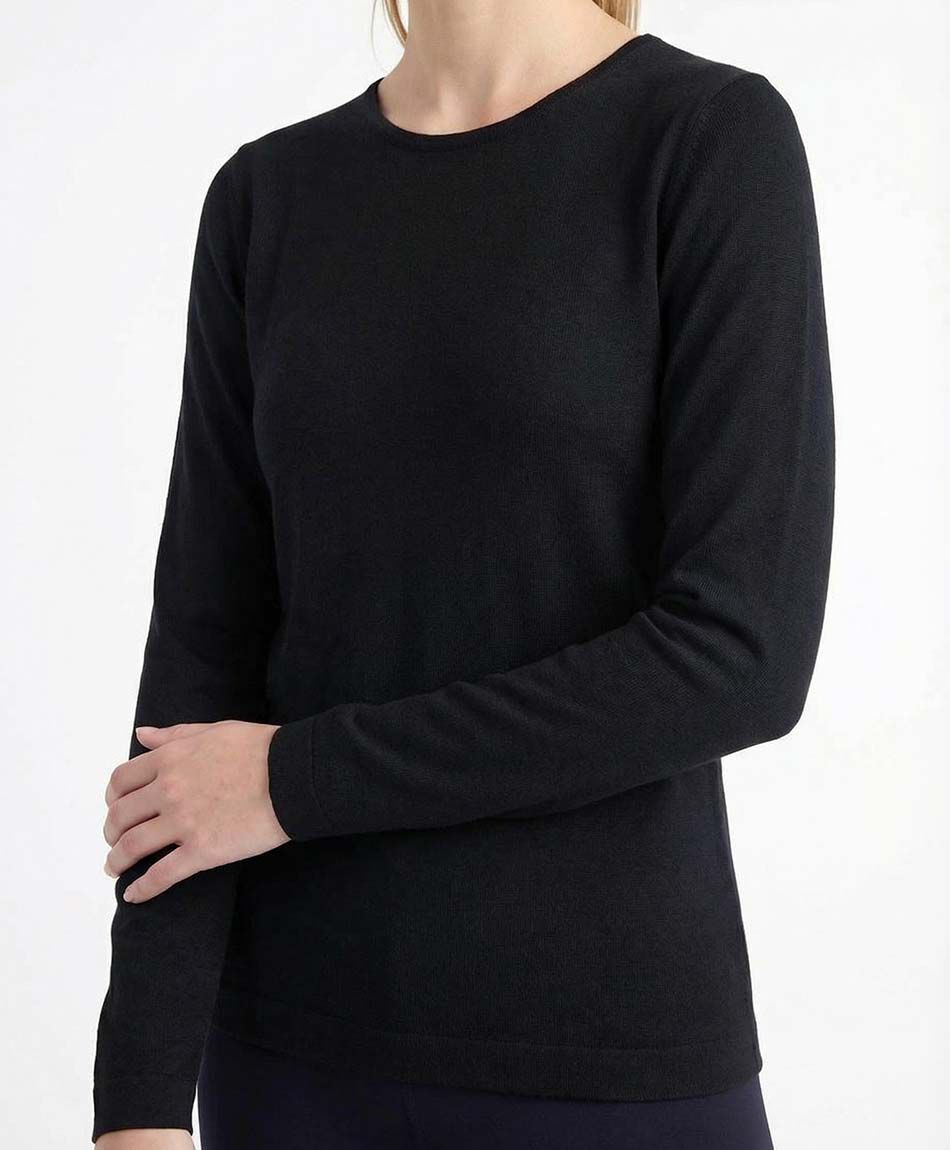 Camiseta mujer polar lisa black