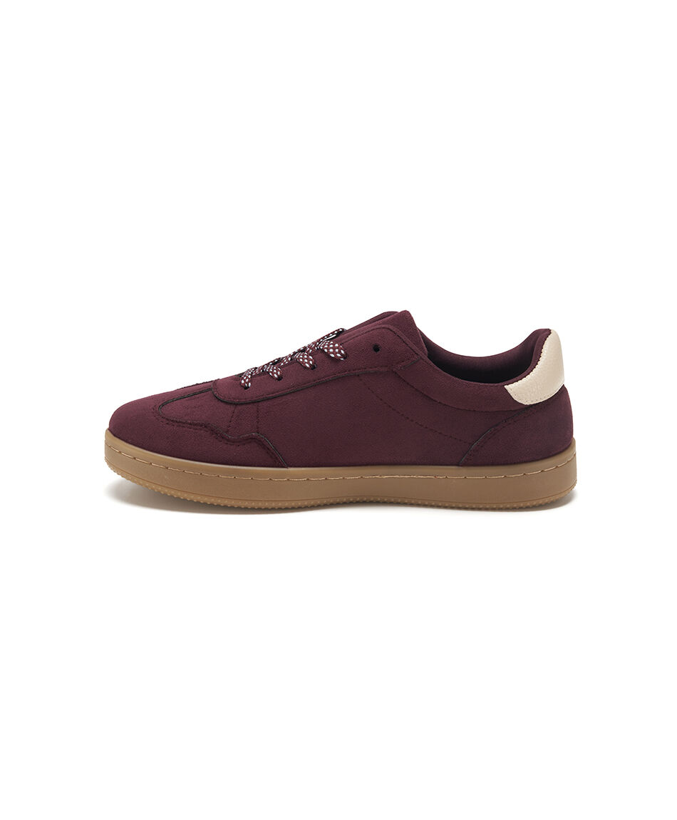 Zapatilla mujer vintage burdeo