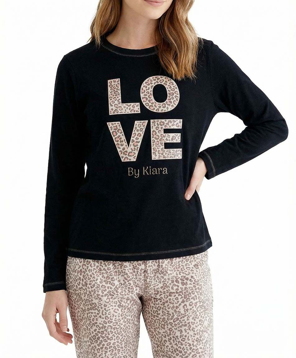 Pijama mujer polar love animal print