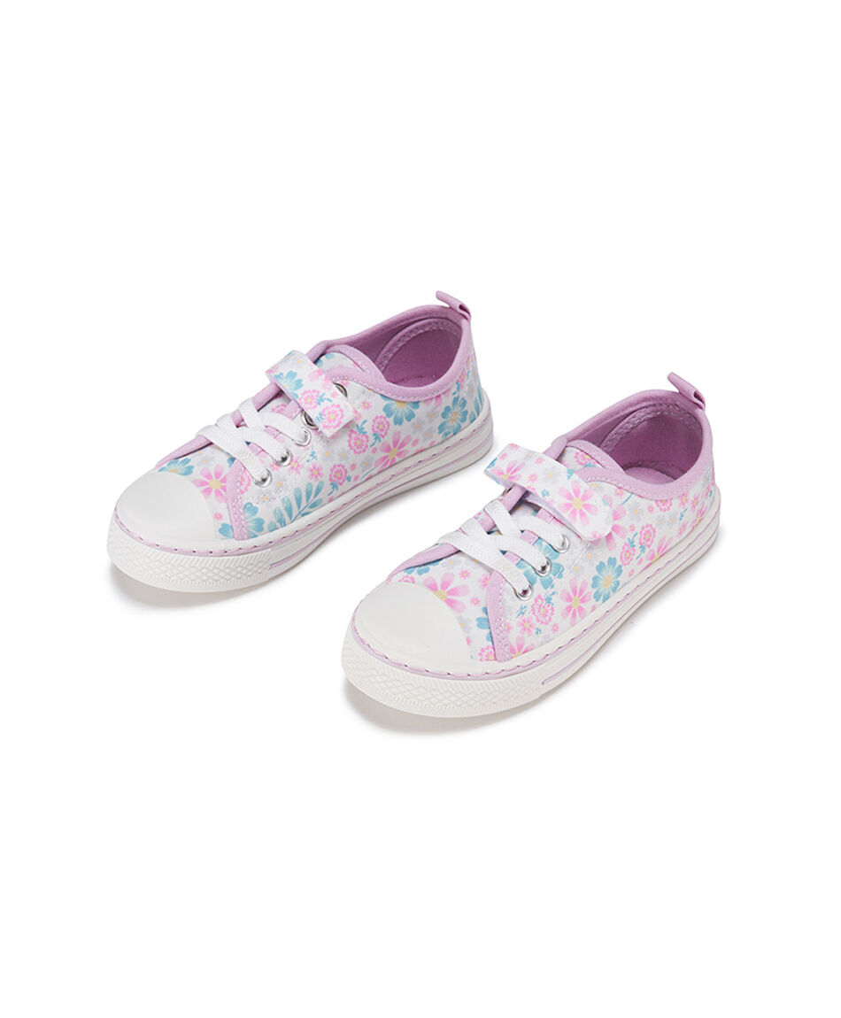 Zapatilla infantil (26 a 31) lona floreada
