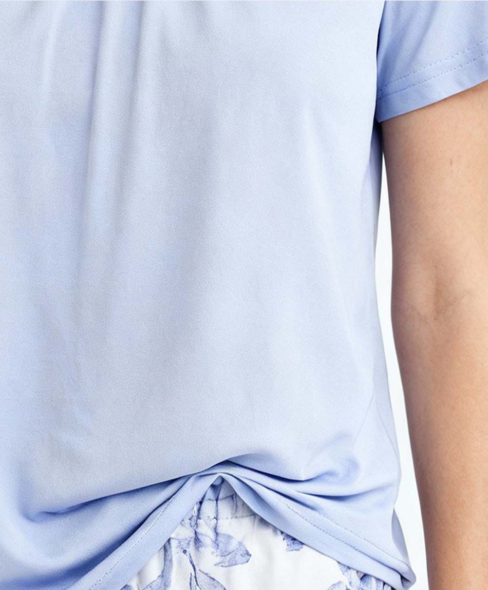 Pijama mujer pantal&oacute;n floreado azul