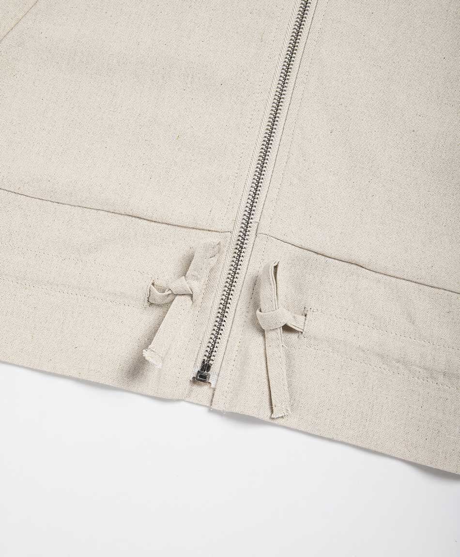 Campera mujer bomber bolsillos lino