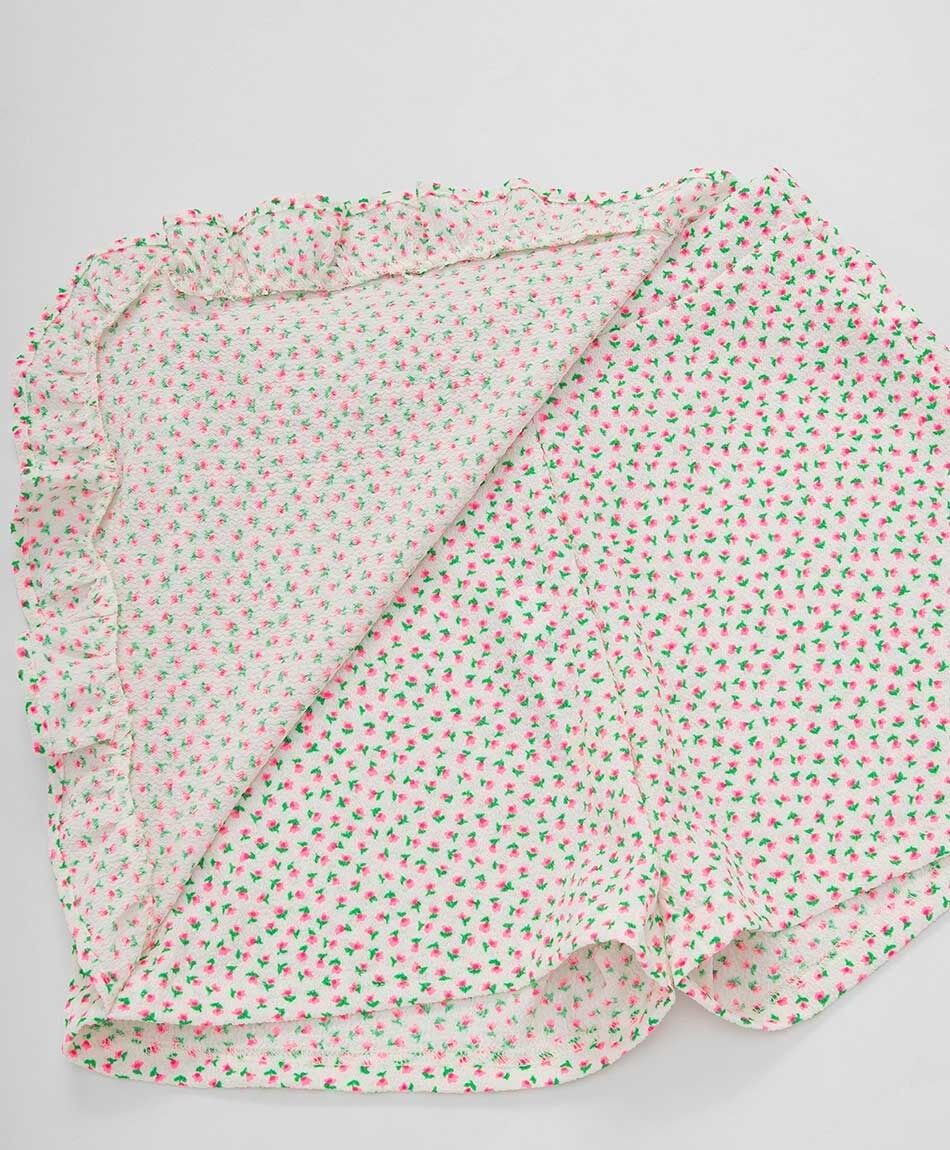 Pollera ni&ntilde;a short florcitas