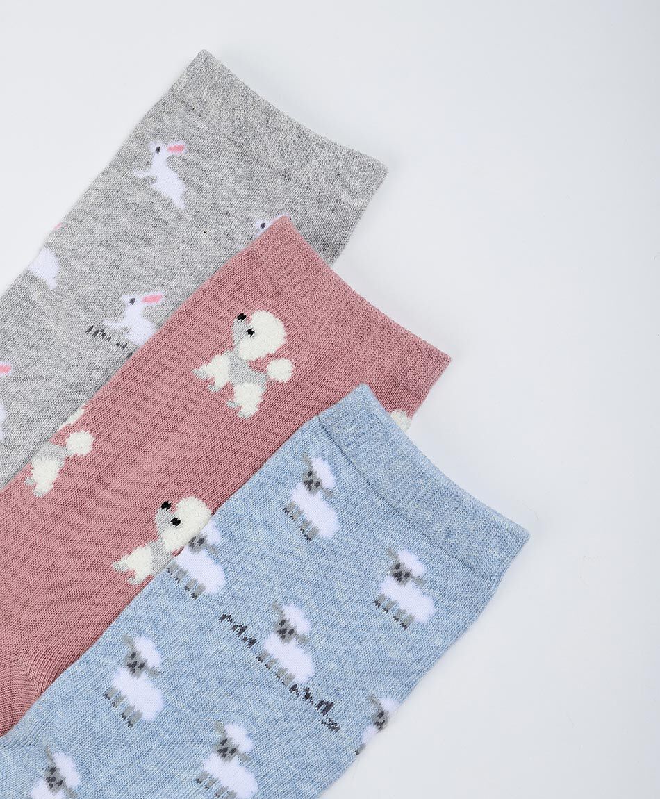 Pack 3 medias mujer animals