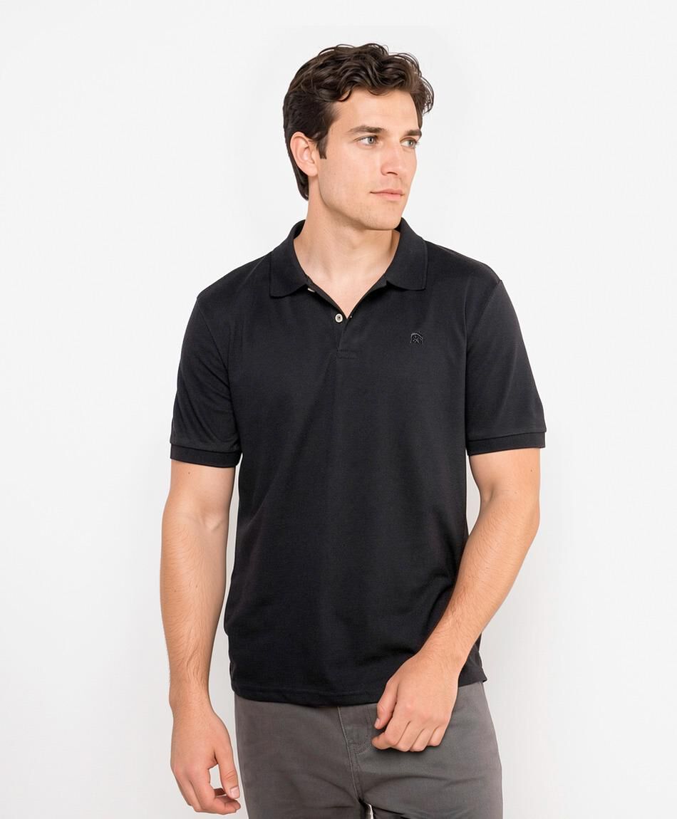 Polera hombre lisa cuello piqu&eacute;