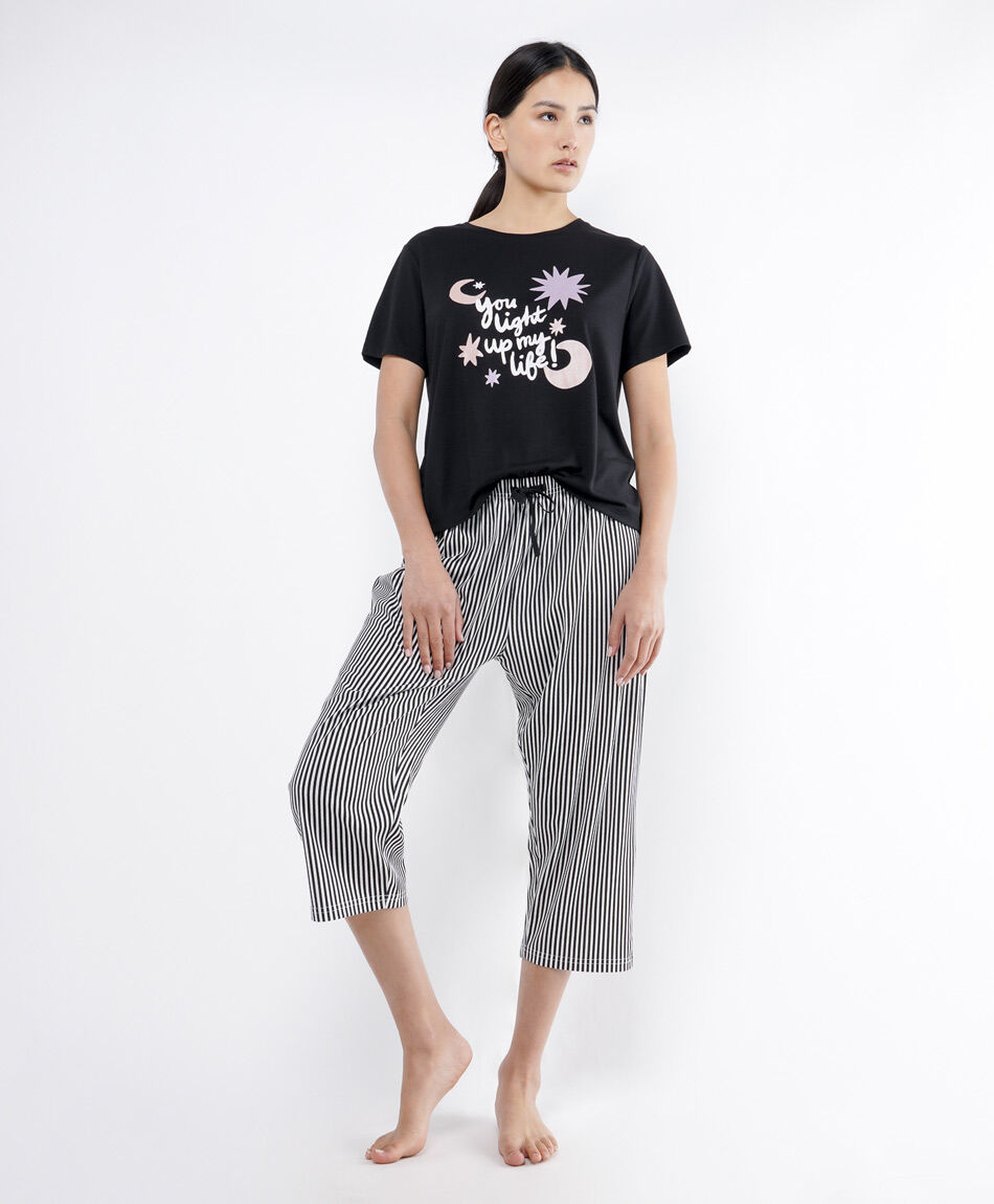 Pijama mujer capri rayas