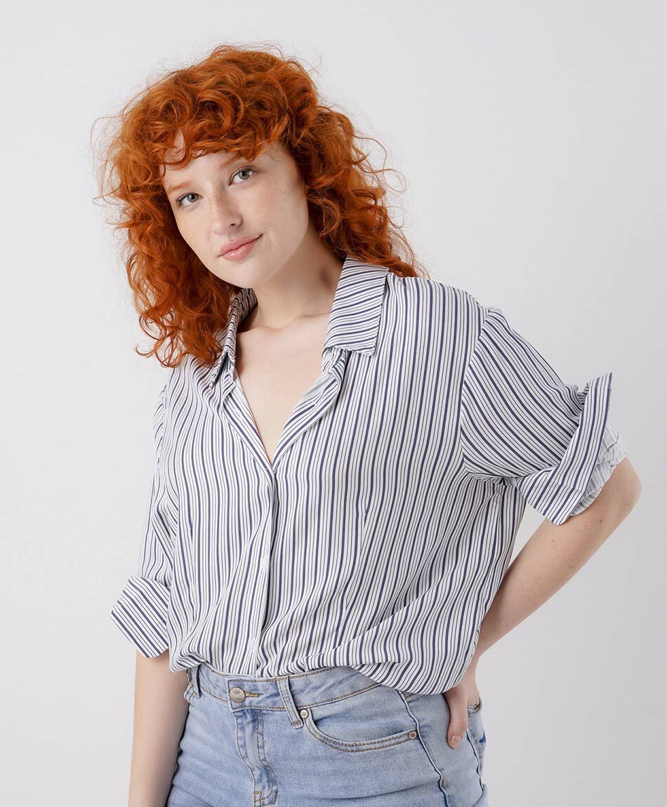 Camisa mujer listas bicolor