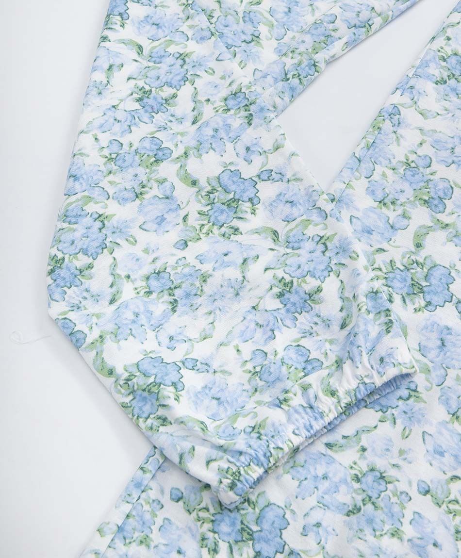 Pijama mujer pantal&oacute;n floreado verde