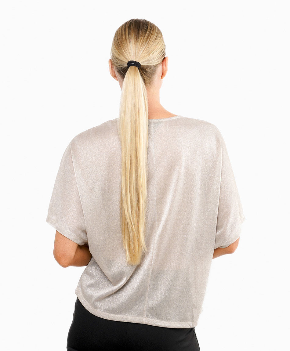 Remera mujer capa brillante lisa