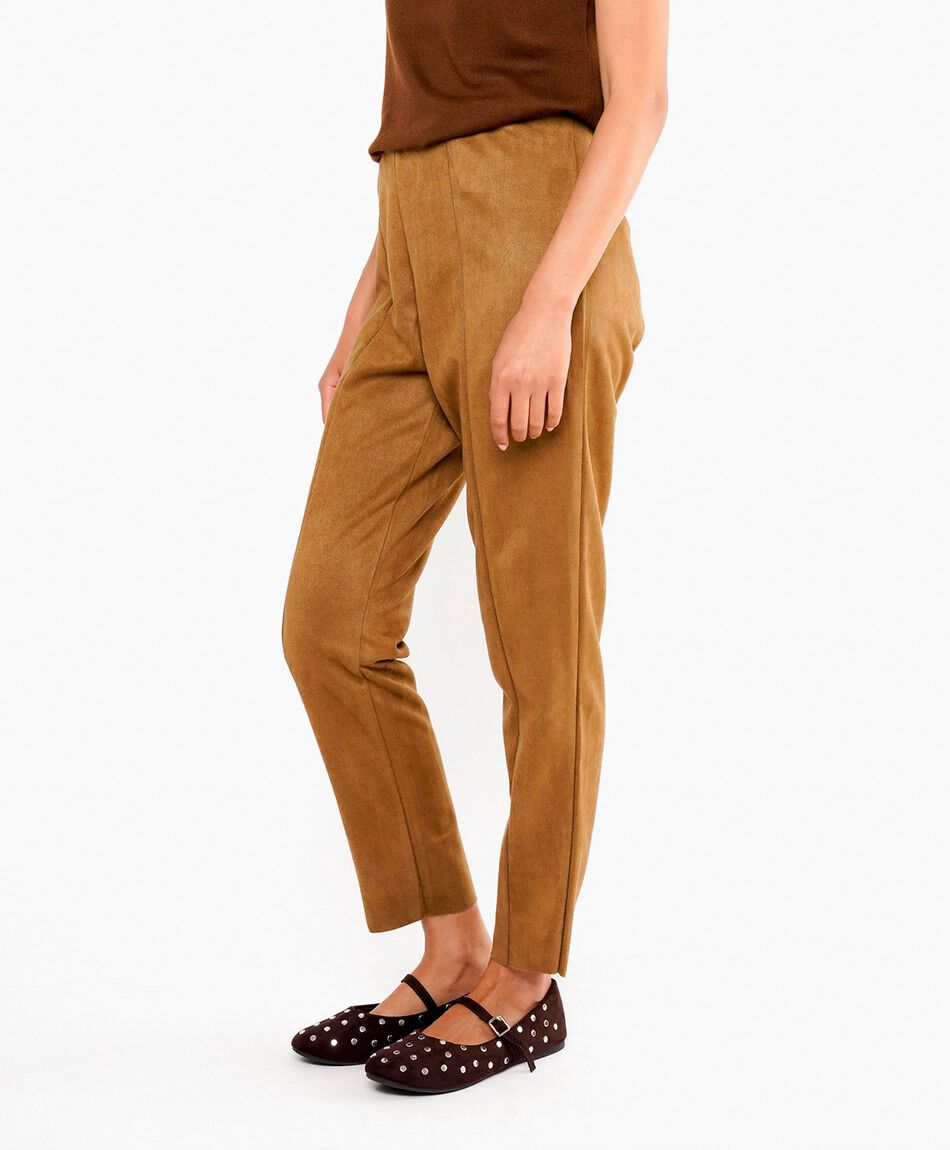 Pantal&oacute;n mujer suede liso