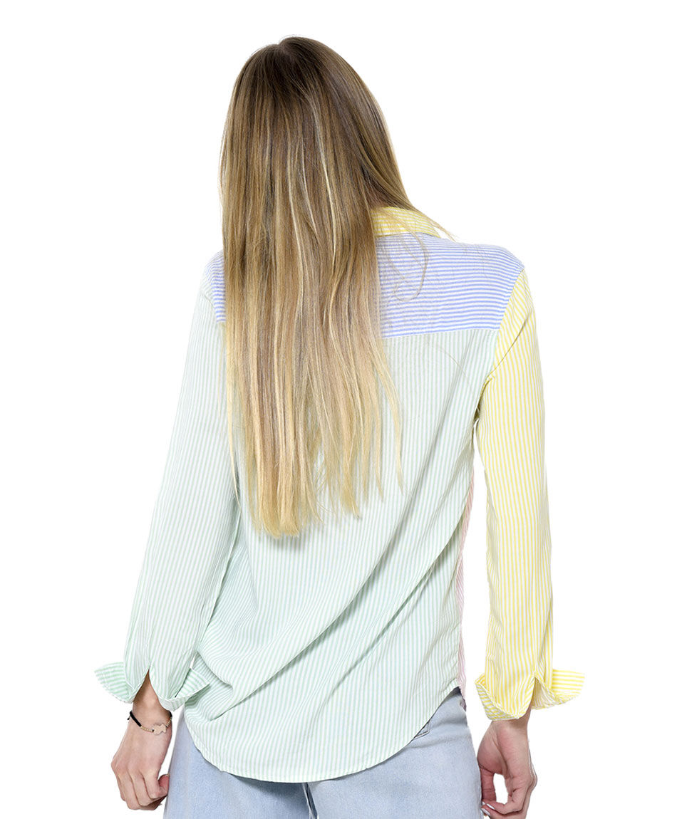 Blusa camisera tricolor