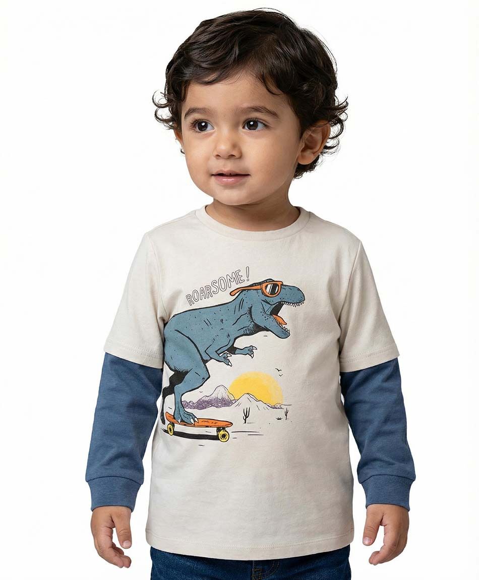 Remera beb&eacute; estampado dinocool