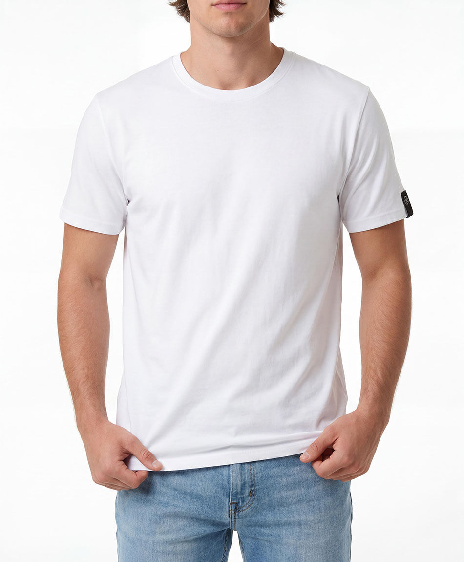 Remera hombre parche manga lisa
