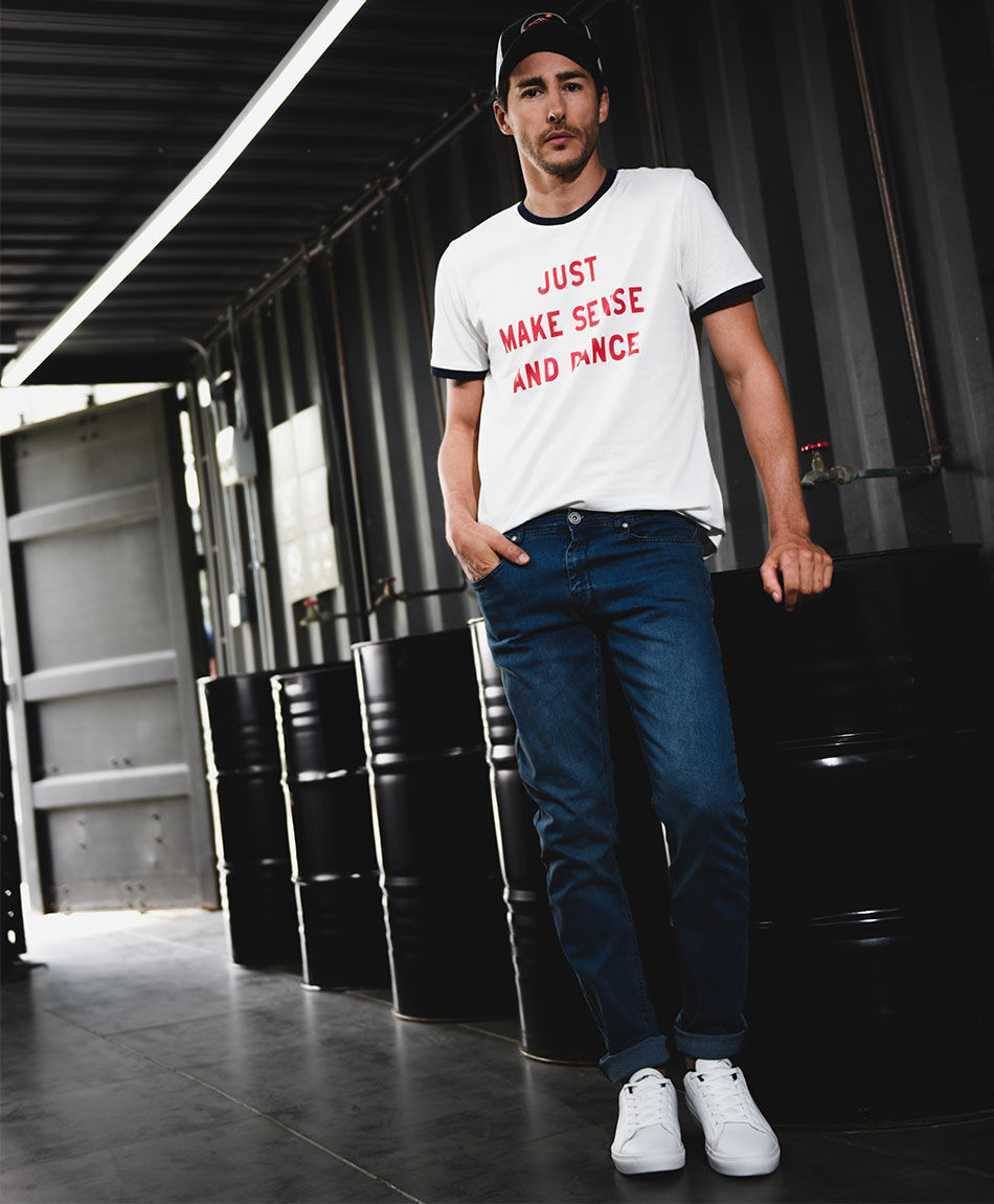 Jeans hombre desgastado slim fit