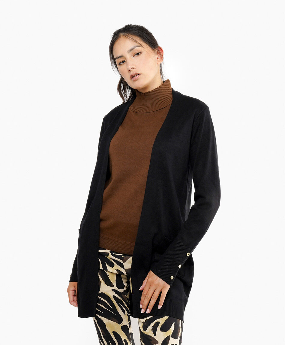 Cardigan mujer corte recto