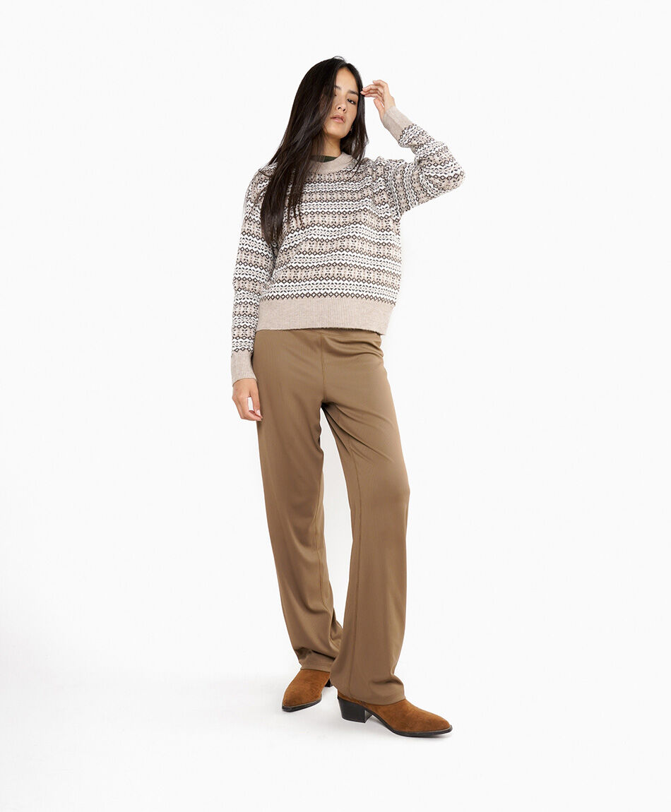 Pantal&oacute;n mujer acanalado